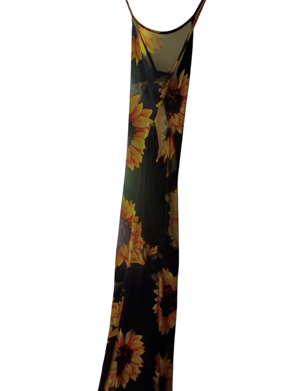Shein Very Long Sunflower Spaghetti Strap Pencil Dress Size Large - Picture 4 of 6